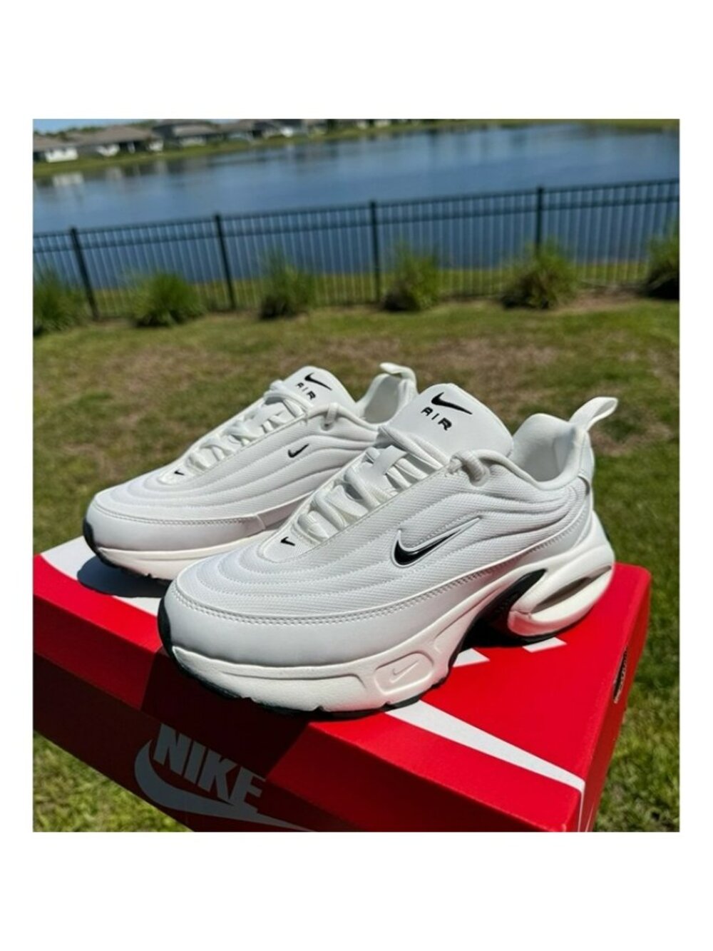 SIZE 10 WOMEN'S NIKE AIR MAX PORTAL SUMMIT WHITE / BLACK HF3053-103 SNEAKERS